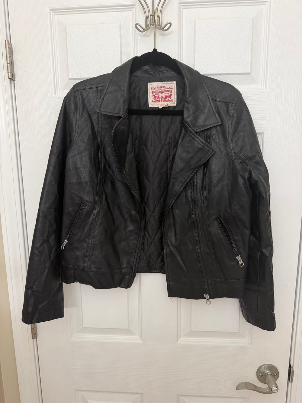 Levi's Big Kids Black Leather Moto Jacket